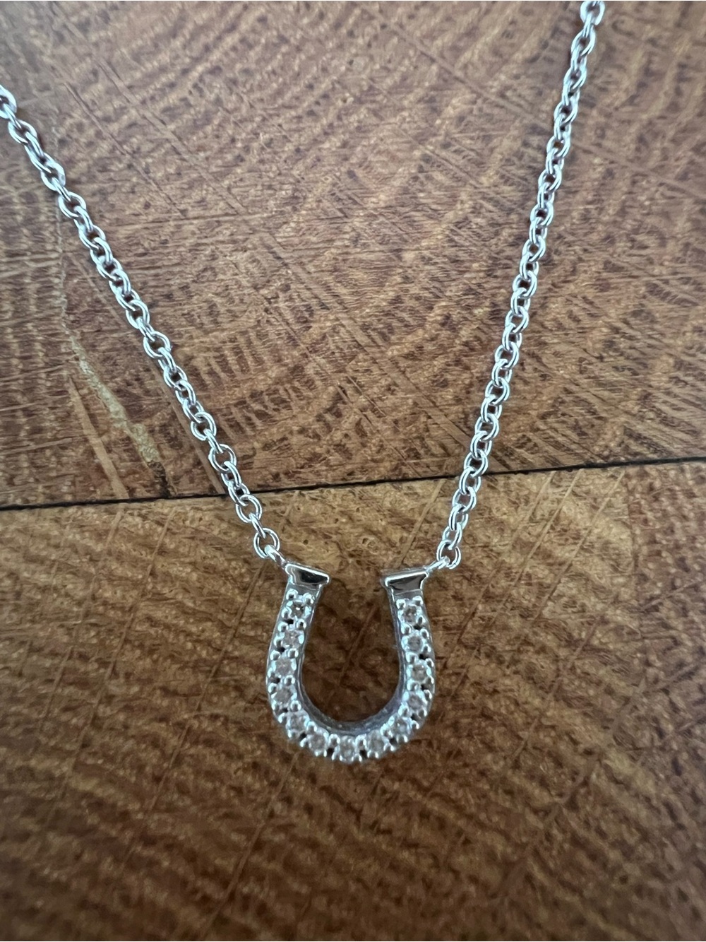 Tiffany & Co Metro Horseshoe Diamond Necklace, 750 (White Gold)